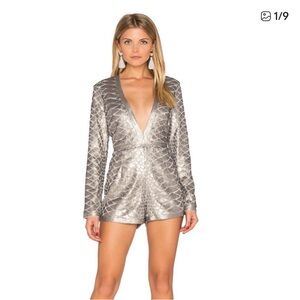 SAYLOR Metallic Sequin Romper